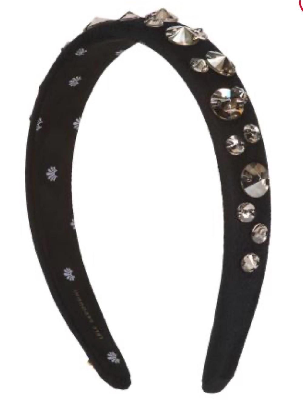 Lele Sadoughi Charlotte Pave Jet Embellished Headband - NWT